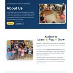 Preschool and kindergarten website about page with an introduction and learning philosophy