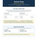 Preschool and kindergarten website fees page with pricing and payment information